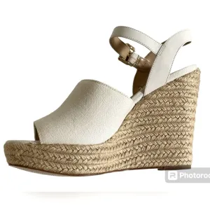 MICHAEL Michael Kors Women’s Penelope Wedge Canvas Shoes Size 9 NEW