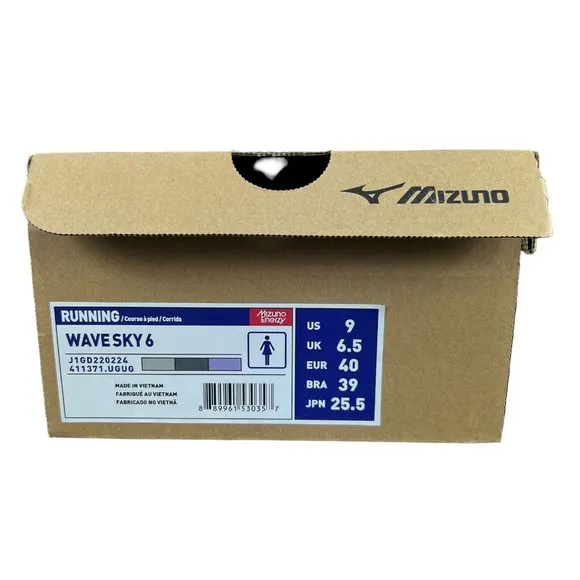 Mizuno Wave Sky 6 Ultimate Grey White Running Shoes Women's Size 9