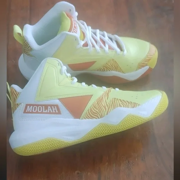 MOOLAH KIDS PRESS BREAK basketball shoes YELLOW FADE / BURNT ORANGE / WHITE