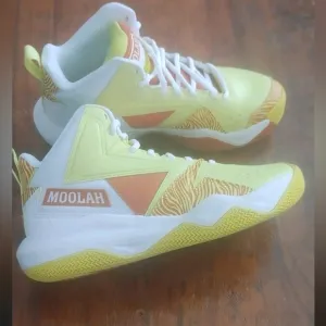 MOOLAH KIDS PRESS BREAK basketball shoes YELLOW FADE / BURNT ORANGE / WHITE