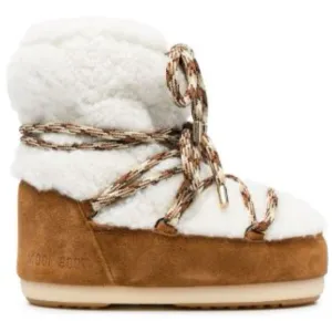 Moon Boot Icon Low Shearling Boots Tan Women’s Size EU 37/38/US 6/7