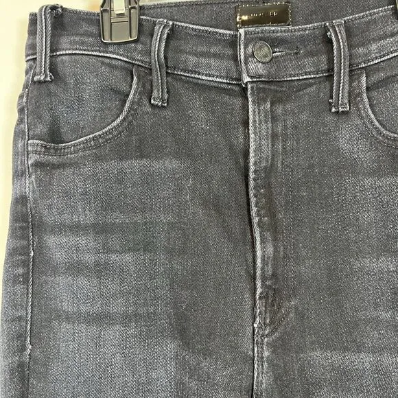MOTHER lil' hustler ankle fray encounters at night black Raw Frayed Hem size 26