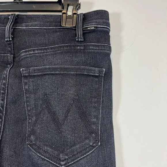 MOTHER lil' hustler ankle fray encounters at night black Raw Frayed Hem size 26