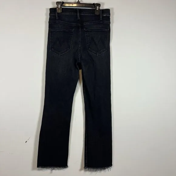MOTHER lil' hustler ankle fray encounters at night black Raw Frayed Hem size 26