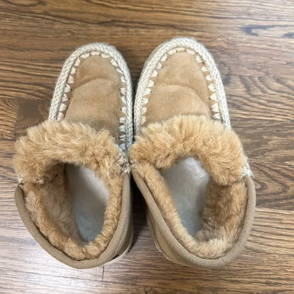 Mou Women's Tan Shearling Shoes -40