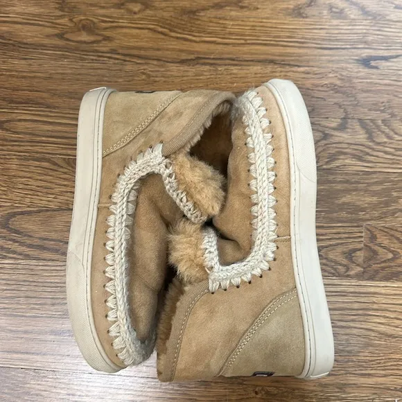 Mou Women's Tan Shearling Shoes -40
