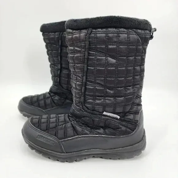 Mountrek Lisa Quilted Insulated Nylon Woman's Snow Boots Black Size 7.5