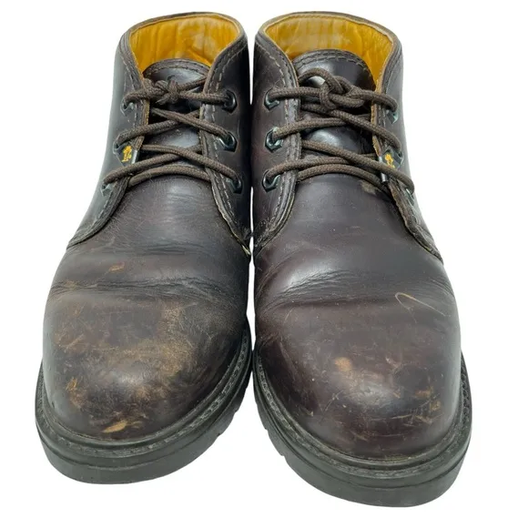 MR PANAMA Jack Havana Joe Brown Leather Ankle Lace Up Boots 40 Waxy Waterproof