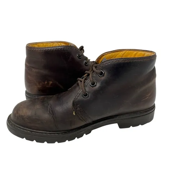 MR PANAMA Jack Havana Joe Brown Leather Ankle Lace Up Boots 40 Waxy Waterproof