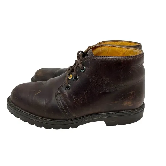 MR PANAMA Jack Havana Joe Brown Leather Ankle Lace Up Boots 40 Waxy Waterproof