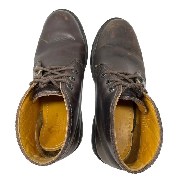 MR PANAMA Jack Havana Joe Brown Leather Ankle Lace Up Boots 40 Waxy Waterproof