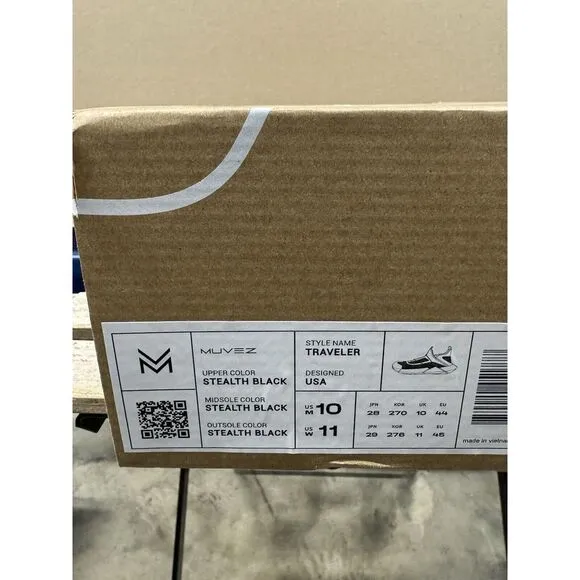 Muvez Traveler Hybrid Sneakers Indoor Outdoor Shoes Black Mens 10 /Womens 11 NIB