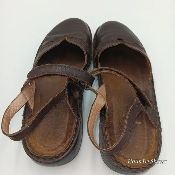 Naot Gardenia Mary Jane Comfort Sandals Brown Leather Size EU 40