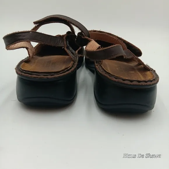 Naot Gardenia Mary Jane Comfort Sandals Brown Leather Size EU 40