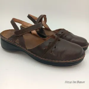 Naot Gardenia Mary Jane Comfort Sandals Brown Leather Size EU 40
