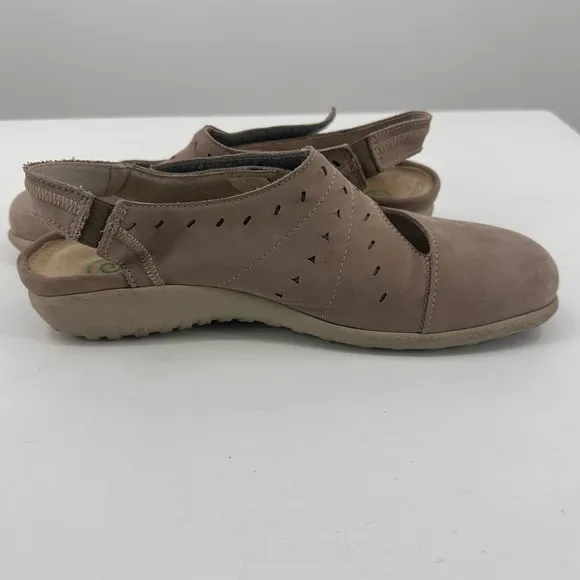 NAOT Kapua Stone Nubuck Leather Slingback Mary Jane Comfort Shoe EU 39