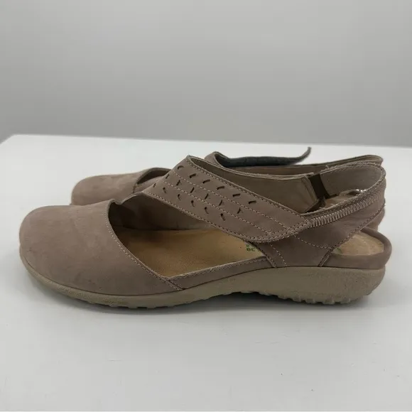 NAOT Kapua Stone Nubuck Leather Slingback Mary Jane Comfort Shoe EU 39
