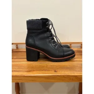 Naturalizer Women's Leather Waterproof Varuna Heeled Ankle Boots Black Size 9.5