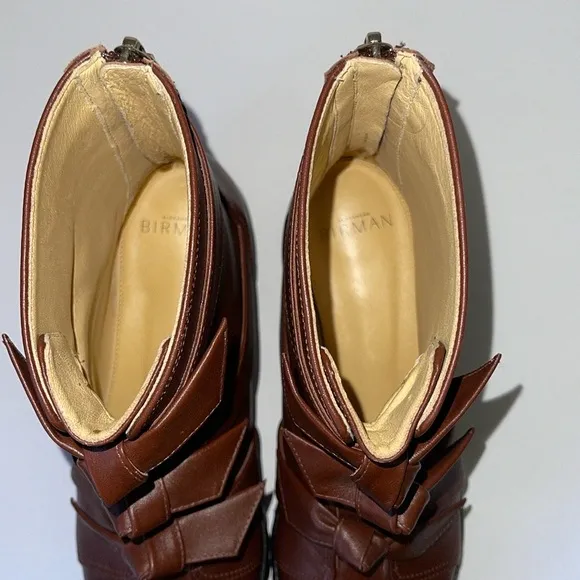 NEW Alexandre Birman Lolita Knots Waterproof Combat Boots Rum Size 36 EU - 6 US
