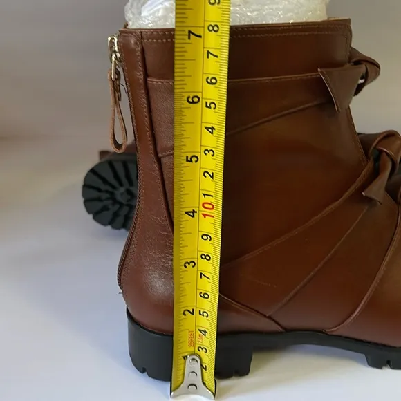 NEW Alexandre Birman Lolita Knots Waterproof Combat Boots Rum Size 36 EU - 6 US