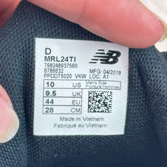 New Balance 24V1 XMRL24TI Mens Gray Canvas Low Top size 10