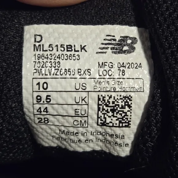 New Balance 515 Cushion Comfort Mens Black Retro Athletic Sneakers Shoes Size 10