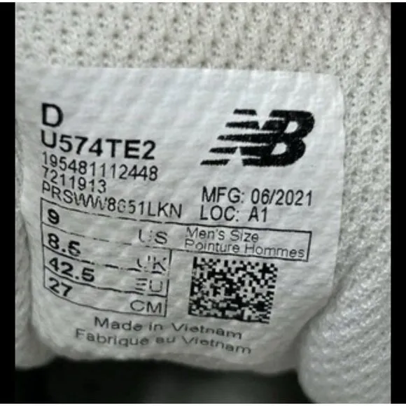 New Balance 574 All Terrain Sneakers Men's Shoes US 9 D Wide White Volt U574TE2