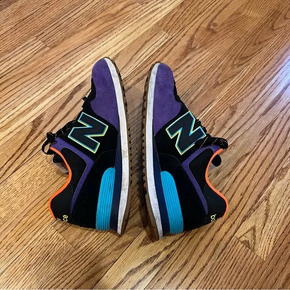 New Balance 574 Black Purple Orange Multicolored Men’s 9.5 Sneakers ML574PT2