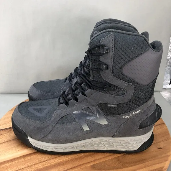 New Balance Fresh Foam 1000 Winter Waterproof Snow Gray Boots Mens 14 Insulated