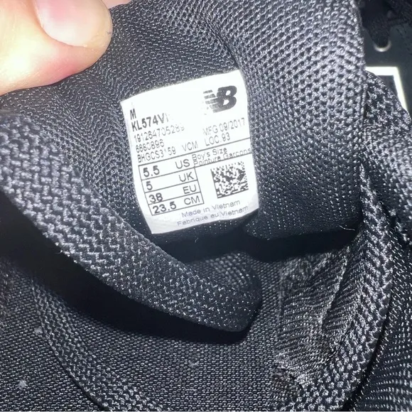 New Balance Kids Sneakers 574 Leisure-lace Up Charcoal Black Unisex Boys 5.5 NEW