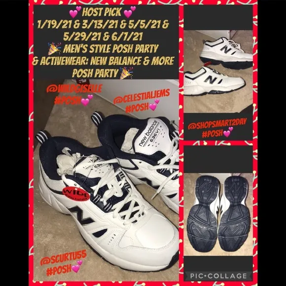 New balance men’s size 8 white and blue shoes