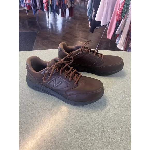New Balance Shoes Men's 15 Walking Brown Leather Comfort Sneakers Lace Up 928 V2
