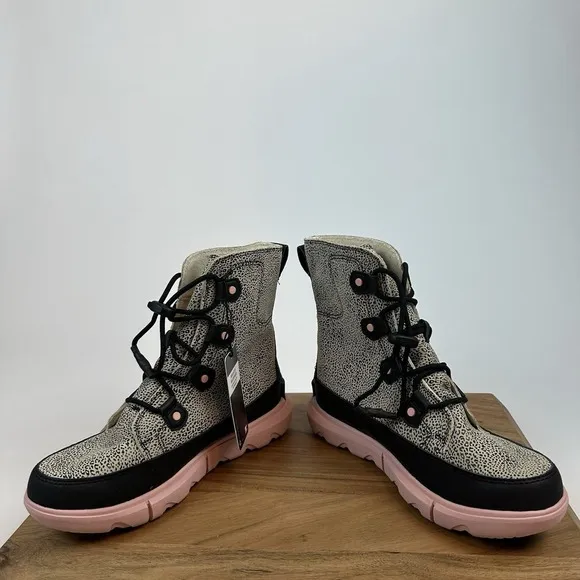 New Big Kids Sorel Explorer Lace Waterproof Suede Winter Snow Boots Size 6 Y