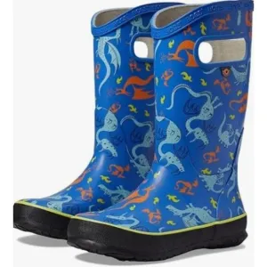 NEW! BOGS Unisex Dragon Rain Boot Blue Pull-On Waterproof Big Kid Size 6