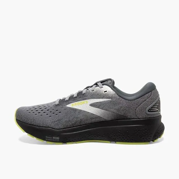 NEW BROOKS men's ghost 16 running shoes in primer/grey/lime