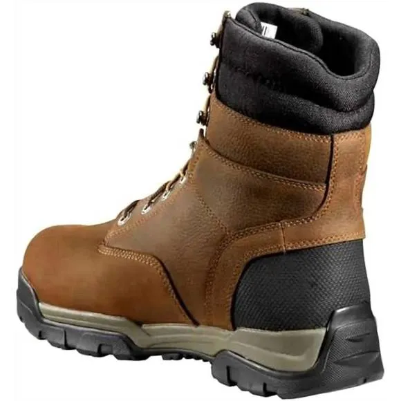 NEW CARHARTT men's insulated 8&quot; soft toe work boots in brown
