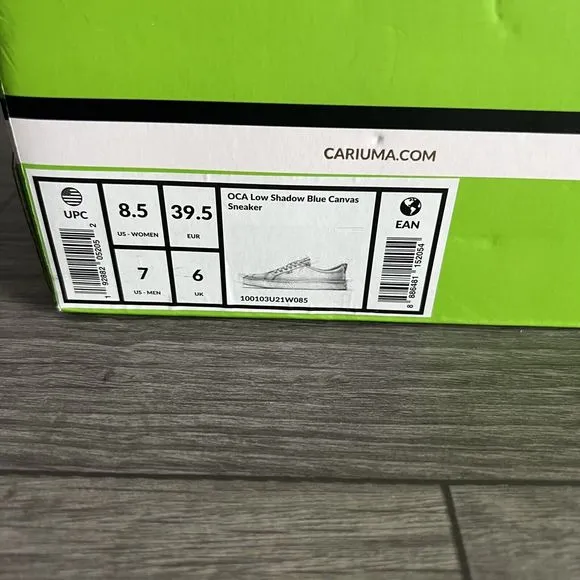New Cariuma OCA Low Shadow Blue Canvas Sneakers Shoes Womens 8.5 Mens 7‎