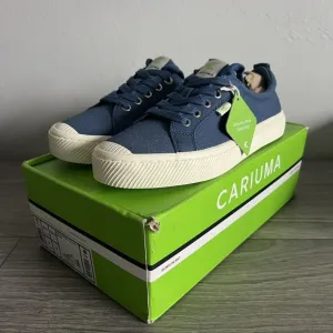 New Cariuma OCA Low Shadow Blue Canvas Sneakers Shoes Womens 8.5 Mens 7‎