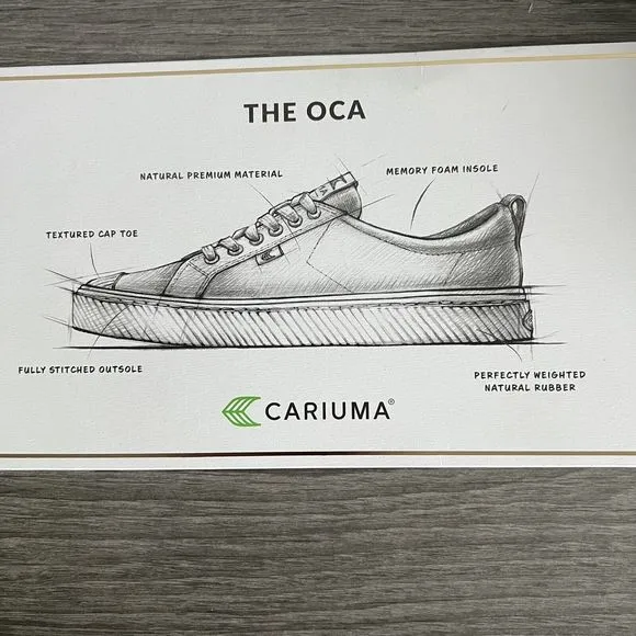 New Cariuma OCA Low Shadow Blue Canvas Sneakers Shoes Womens 8.5 Mens 7‎
