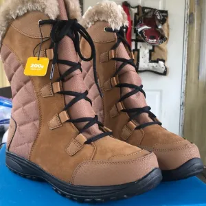 New COLUMBIA Ice Maiden ll Tan Black  Insulated Winter Boots