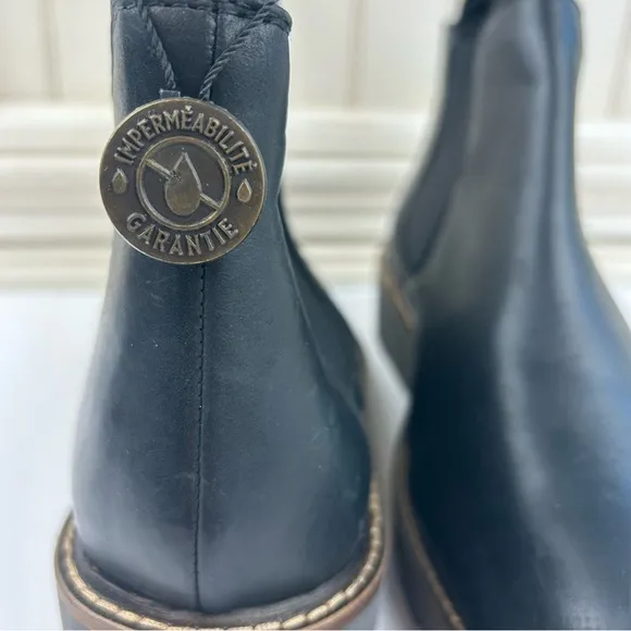 NEW - COUGAR Waterproof Leather Slip On Comfy Black Ankle Chelsea Boots GRILL