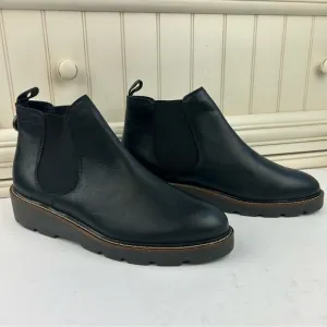 NEW - COUGAR Waterproof Leather Slip On Comfy Black Ankle Chelsea Boots GRILL