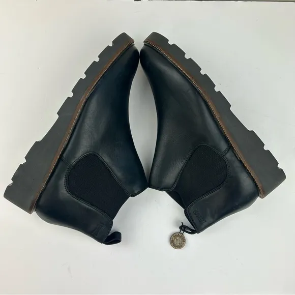 NEW - COUGAR Waterproof Leather Slip On Comfy Black Ankle Chelsea Boots GRILL