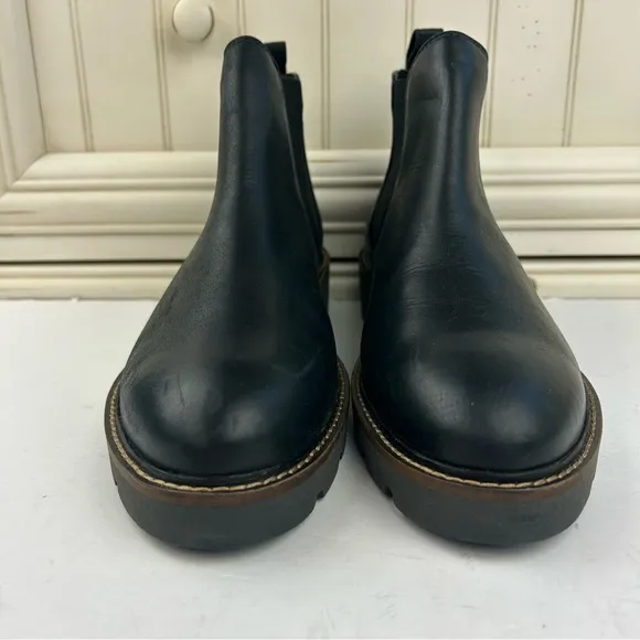 NEW - COUGAR Waterproof Leather Slip On Comfy Black Ankle Chelsea Boots GRILL