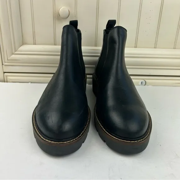 NEW - COUGAR Waterproof Leather Slip On Comfy Black Ankle Chelsea Boots GRILL