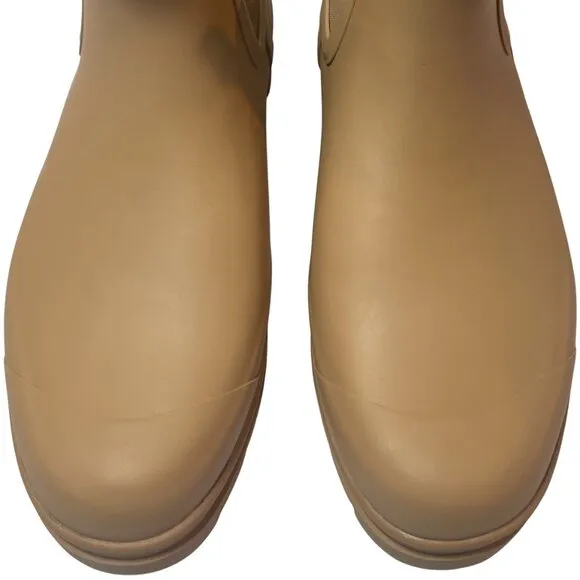 NEW Everlane The Rain Boot Womens 6 Tawny Brown Rubber Chelsea Boots