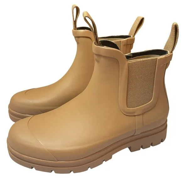 NEW Everlane The Rain Boot Womens 6 Tawny Brown Rubber Chelsea Boots