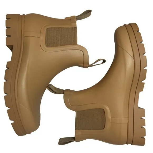 NEW Everlane The Rain Boot Womens 6 Tawny Brown Rubber Chelsea Boots