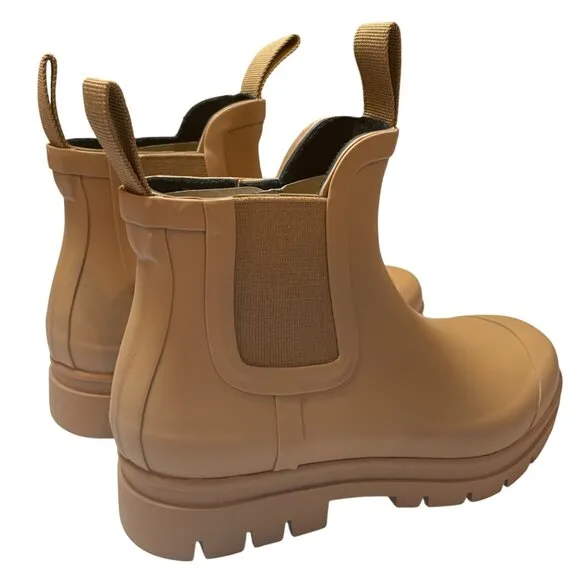 NEW Everlane The Rain Boot Womens 6 Tawny Brown Rubber Chelsea Boots