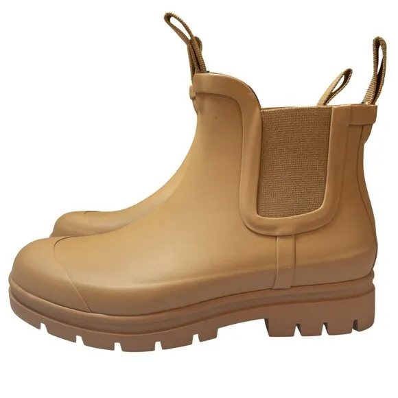 NEW Everlane The Rain Boot Womens 6 Tawny Brown Rubber Chelsea Boots